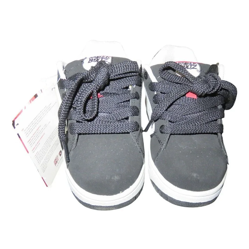 Roller Boltz White & Black Lace Up Sneaker Skates Wheel Bottom Shoes Toddler 13